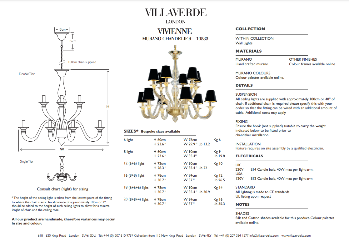 Vivienne Chandelier without Shades